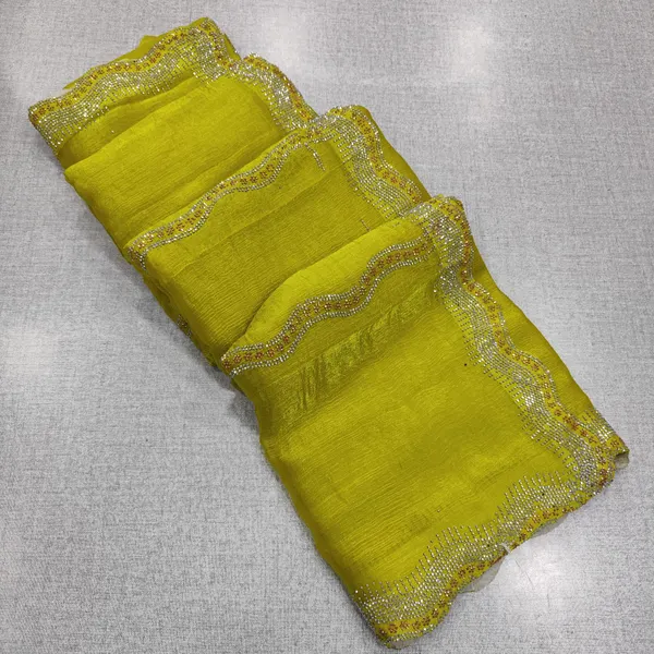 Fendy chiffon saree with full Stone work | SR230